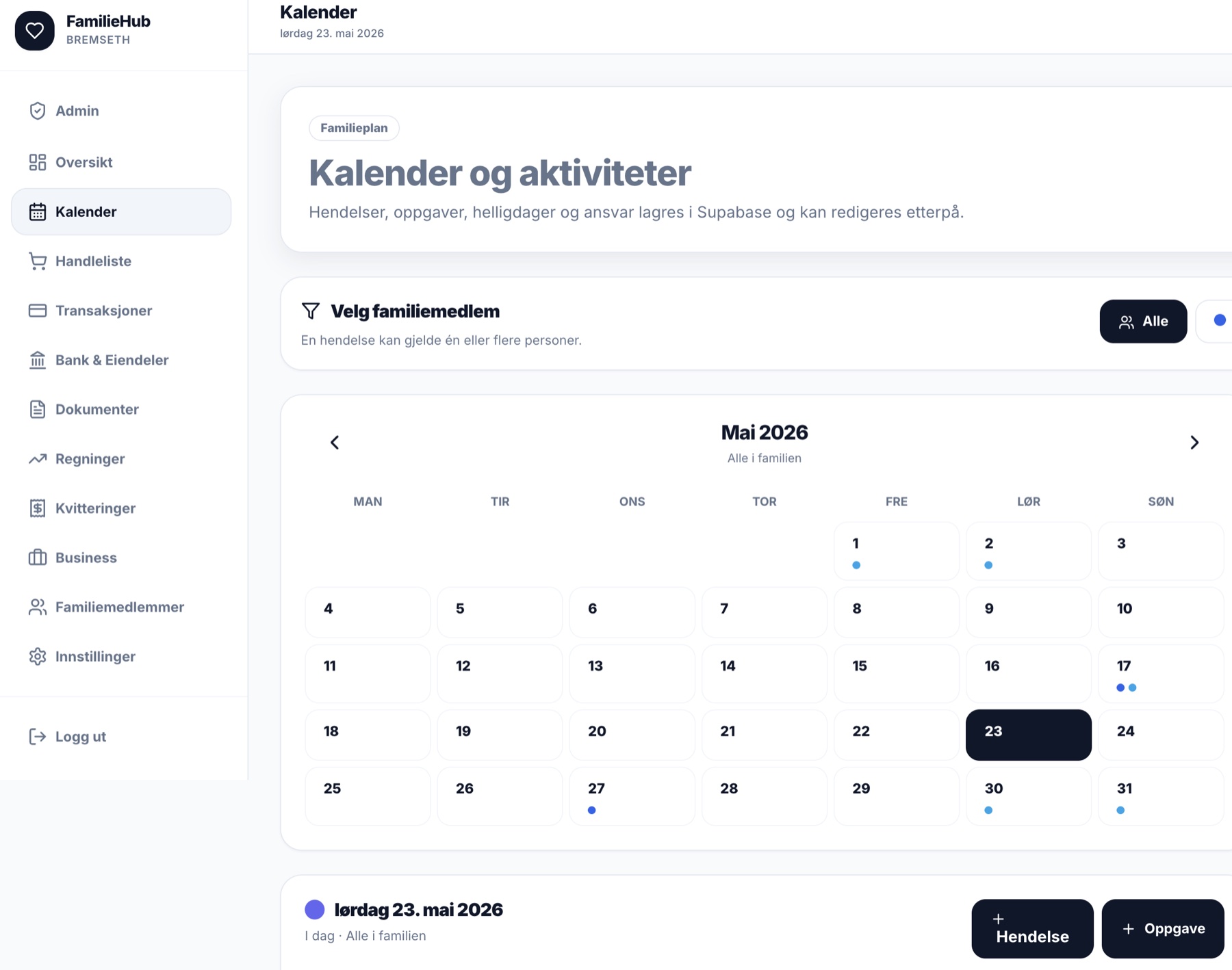 Skjermbilde av Family appen